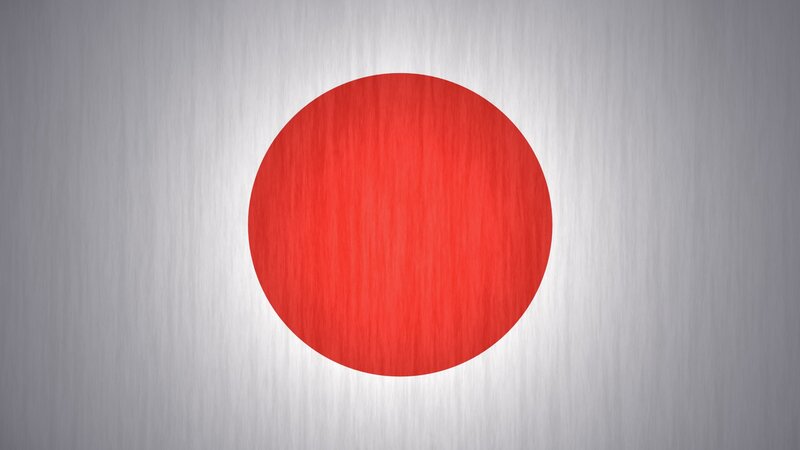 Japanese flag on metal