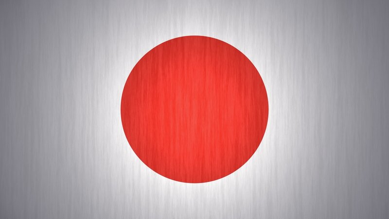 Japanese flag on metal