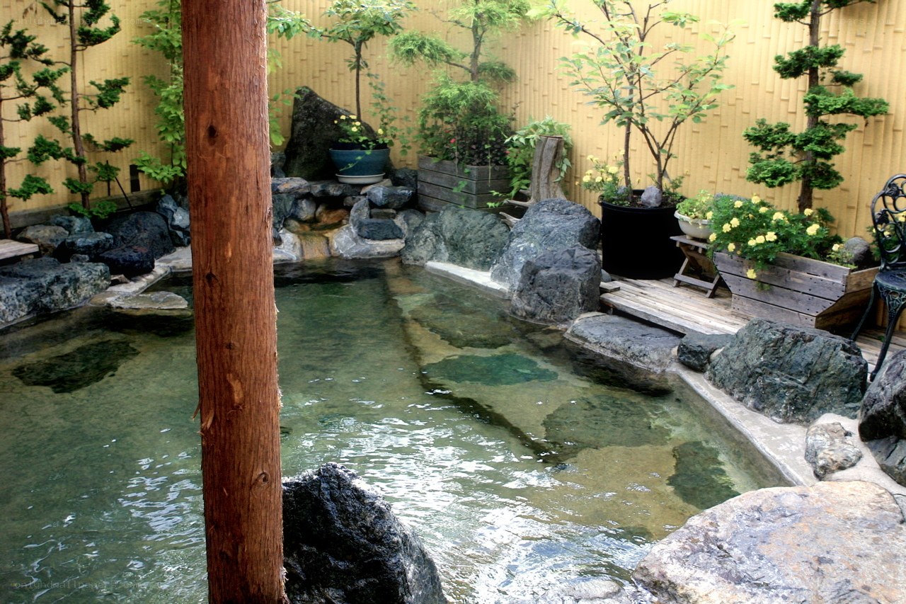 Japanese garden hot spring