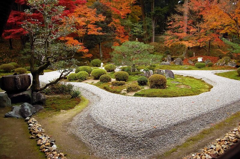 Japanese garden in autumn