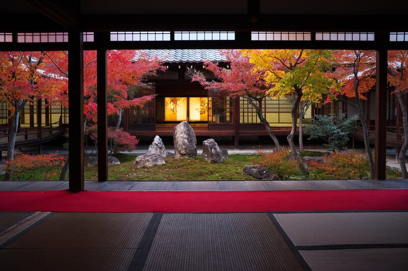Japanese garden in autumn