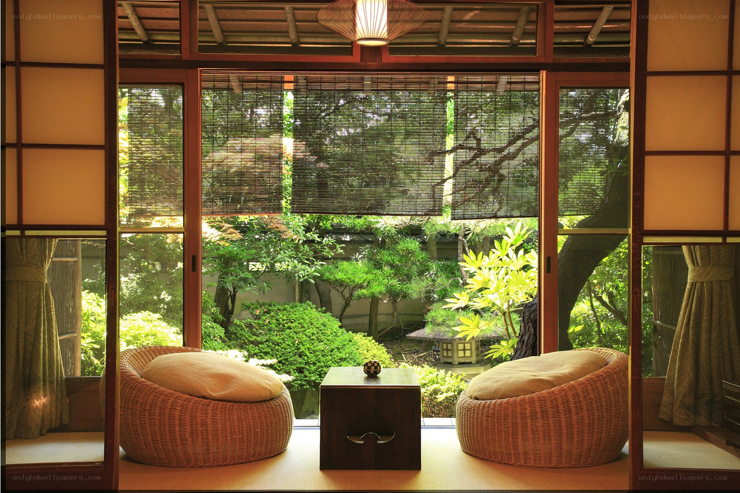Japanese garden room interior