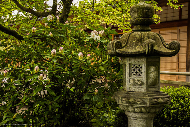 Japanese garden stone lantern