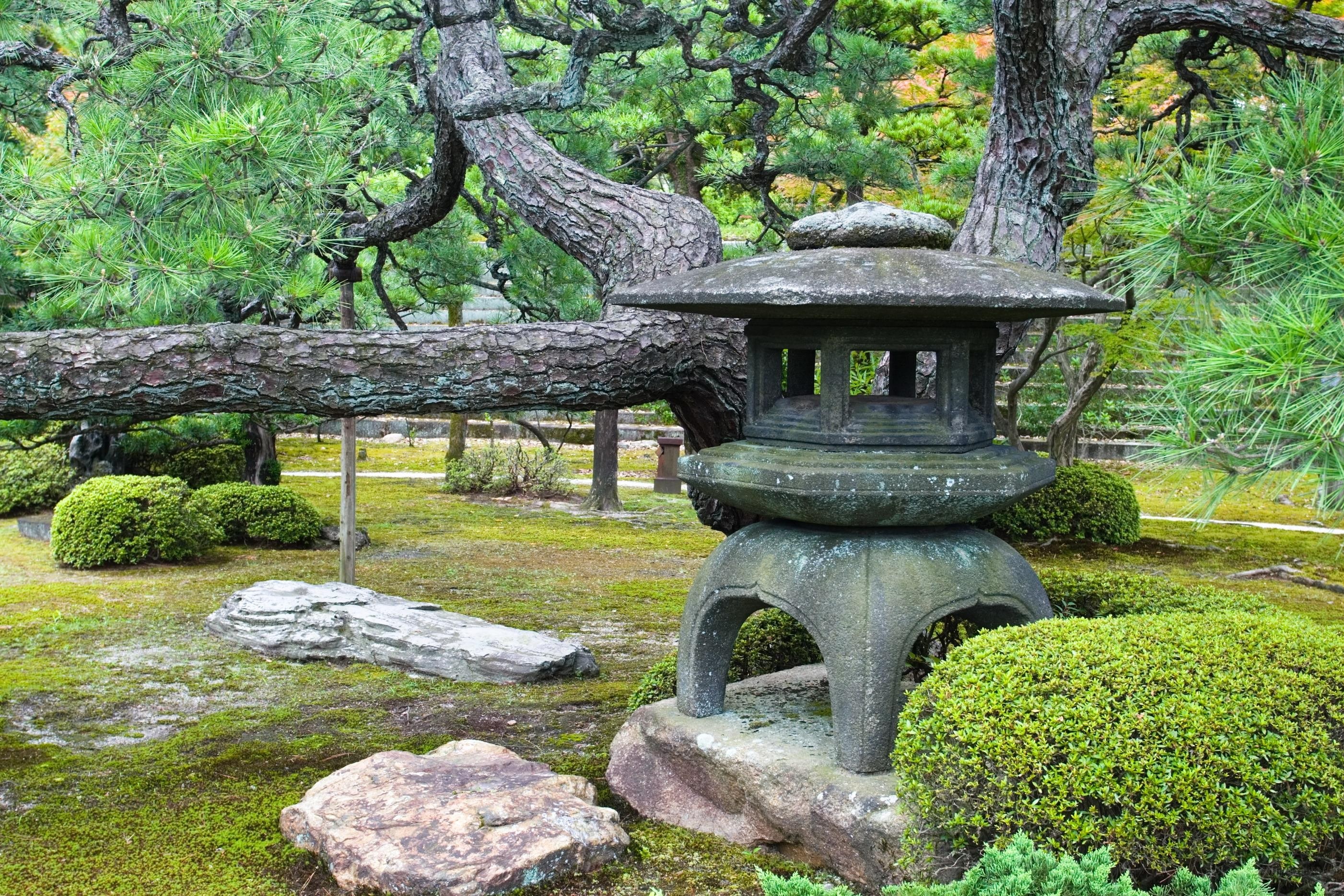 Japanese garden stone lantern