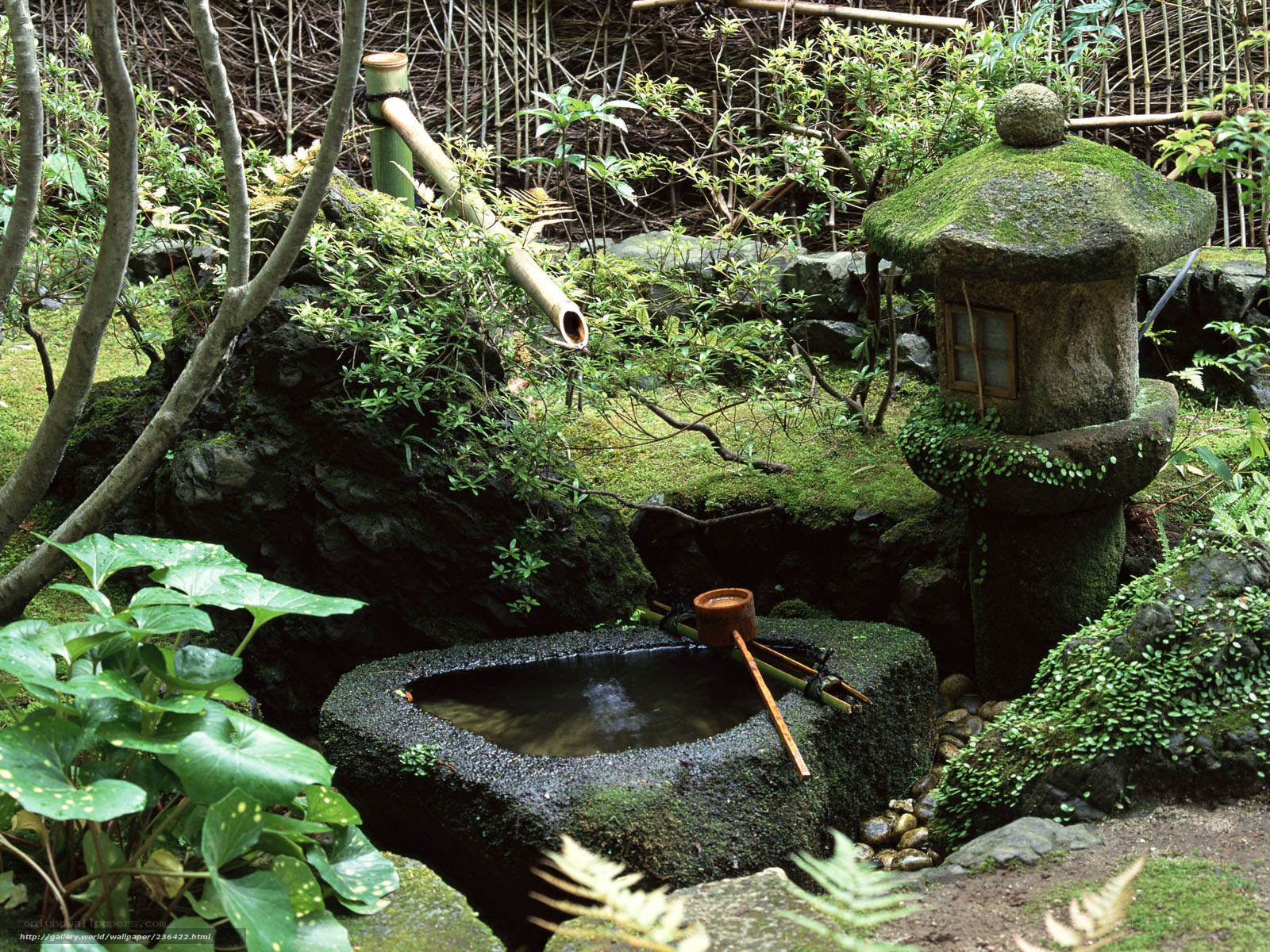 Japanese garden stone lantern