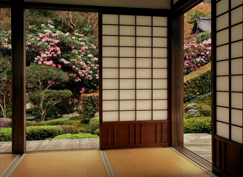 Japanese Garden View — Brown