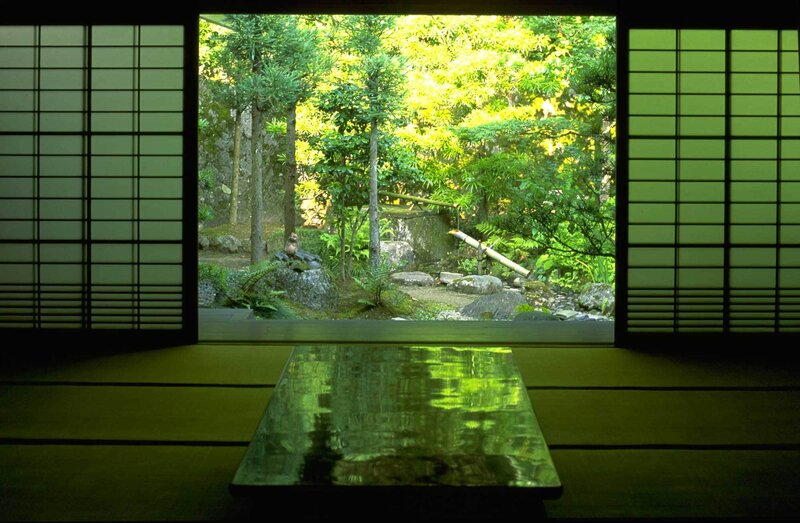 Japanese garden view from room