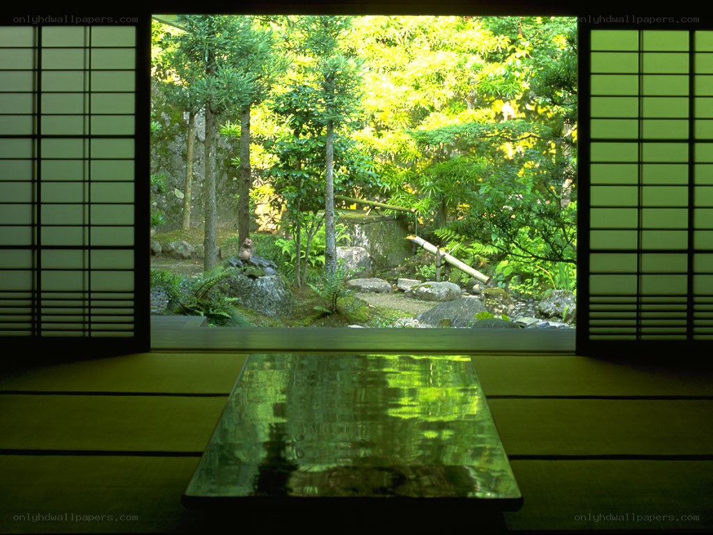 Japanese garden view from room