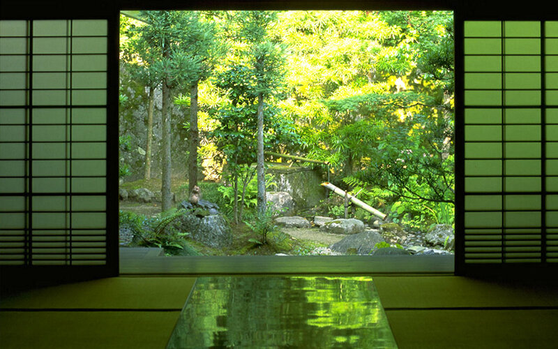 Japanese Garden View — Green, Serene, Afternoon