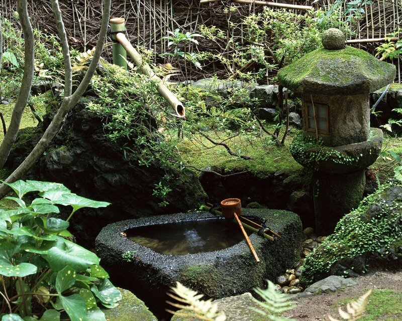 Japanese garden water feature