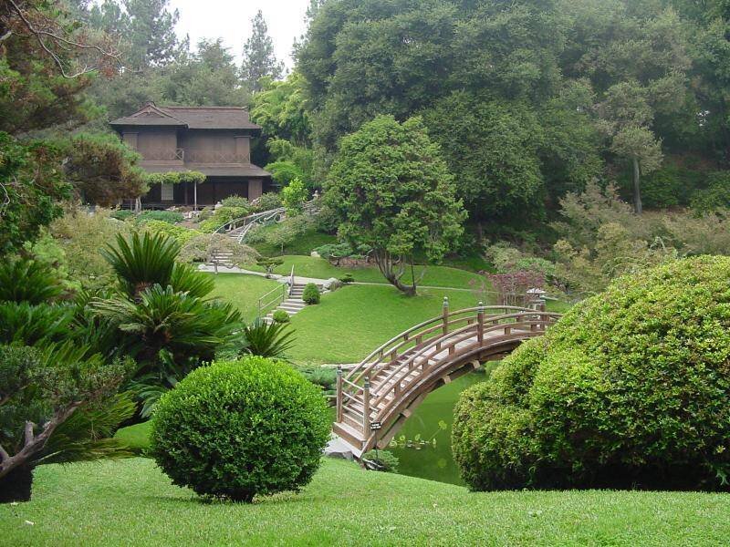 Japanese Garden with Bridge — Green