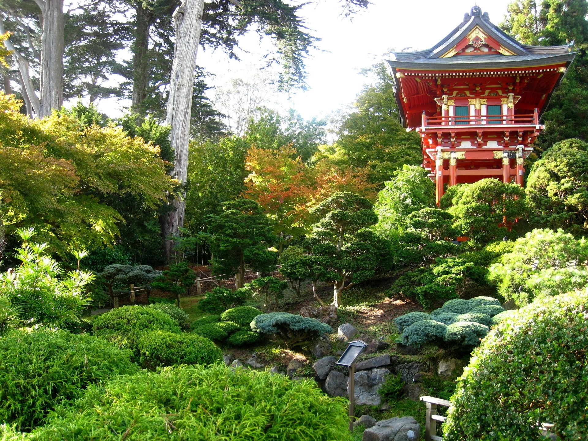 Japanese garden with pagoda