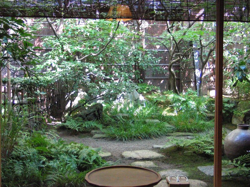 Japanese garden with stone path