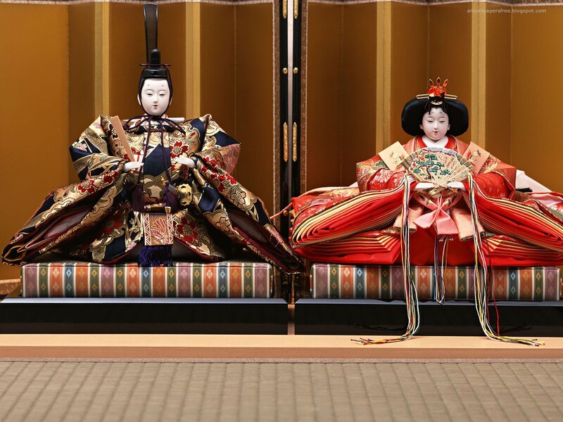 Japanese Hina dolls on display