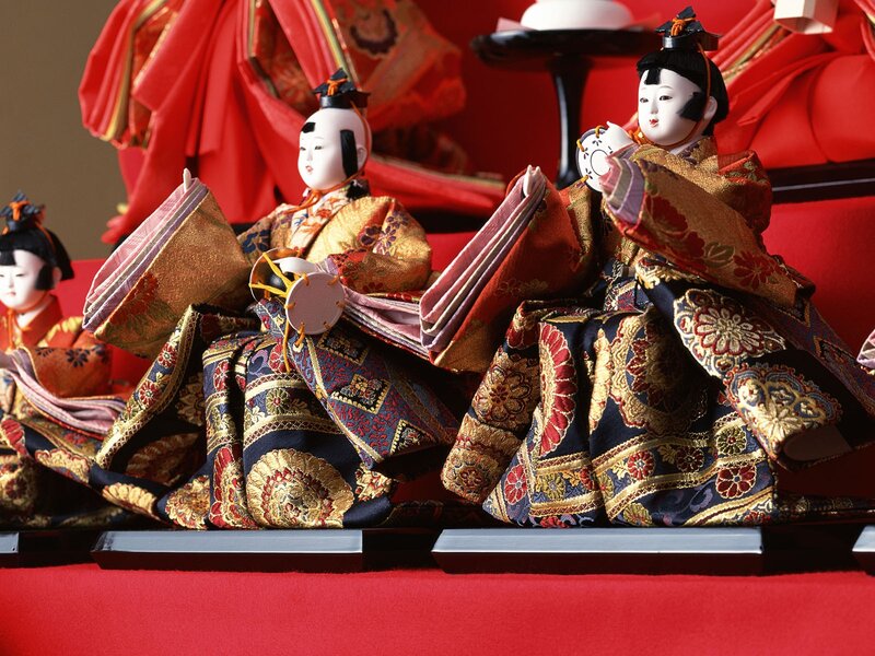 Japanese Hina dolls on display