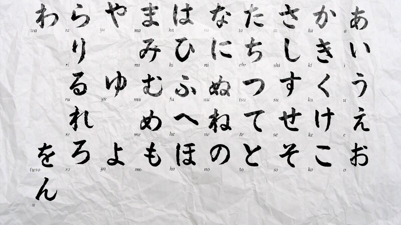 Japanese Hiragana Chart — White, Neutral