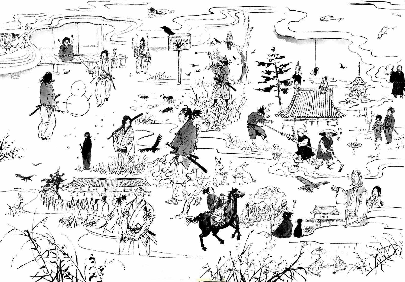 Japanese historical scene illustration