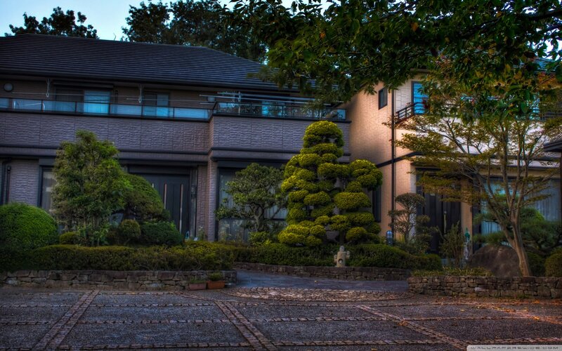 Japanese House with Bonsai