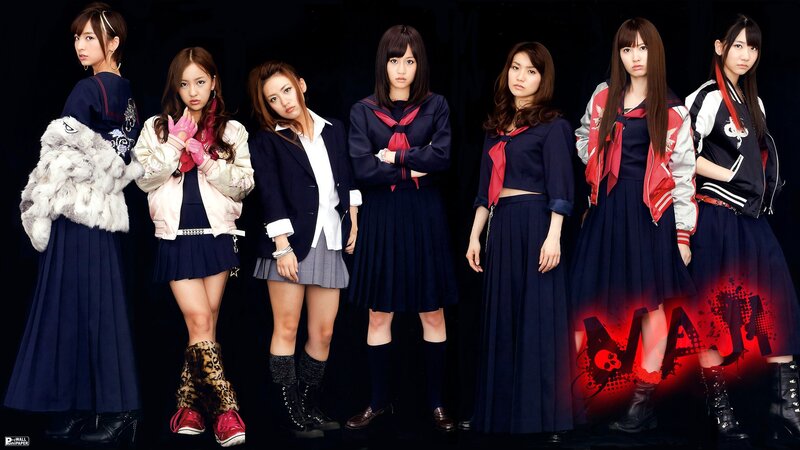 Japanese idol group in school uniforms