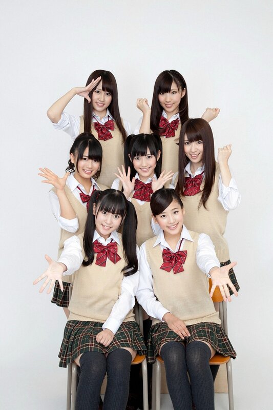 Japanese idol group in school uniforms