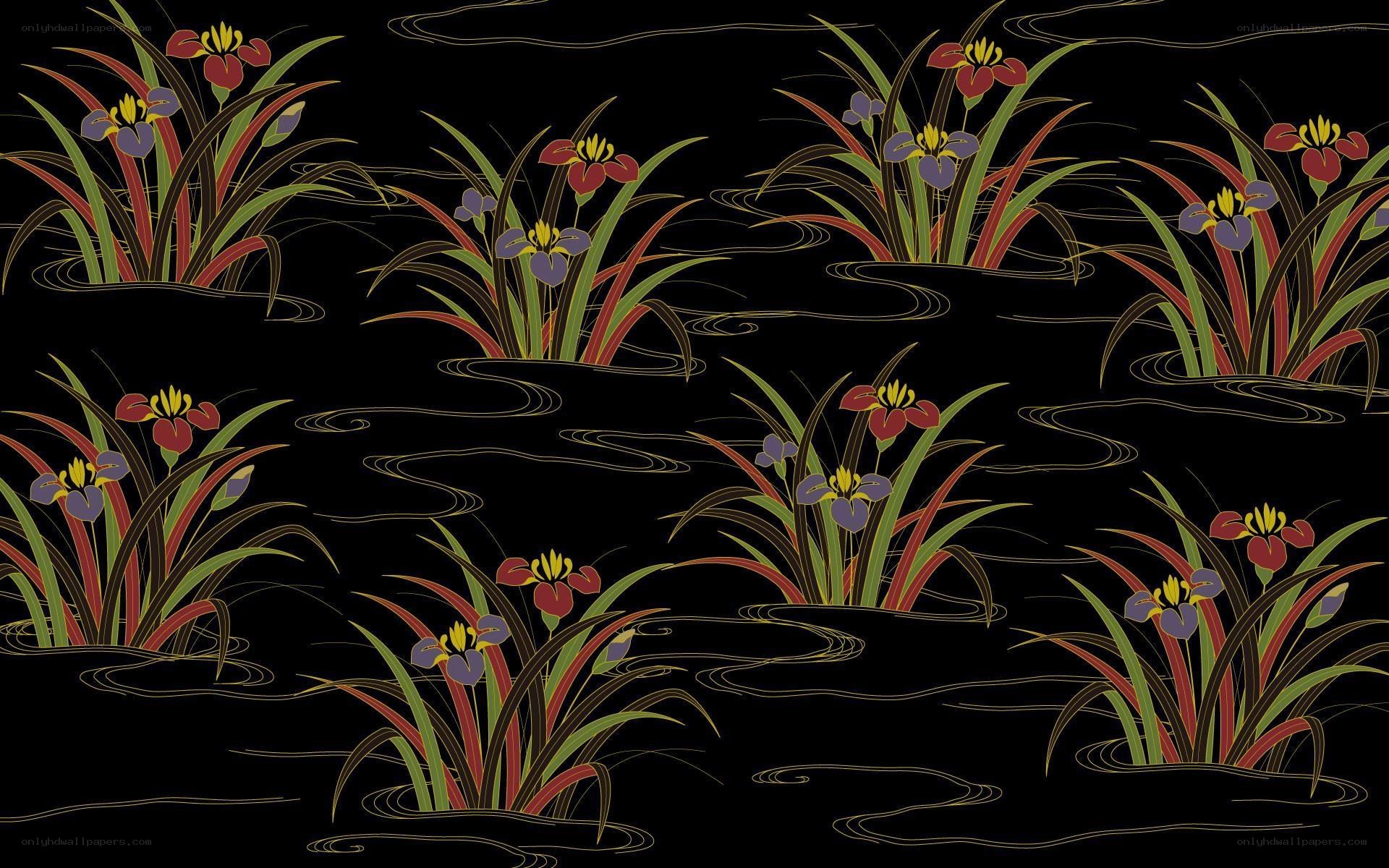Japanese iris pattern