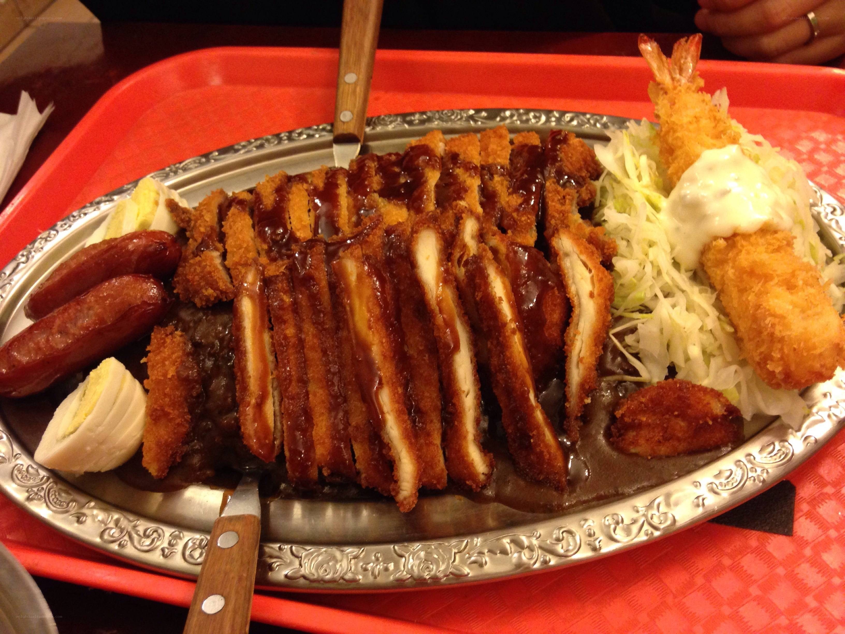 Japanese katsu dinner plate