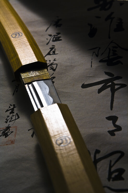 Japanese knife on calligraphy paper