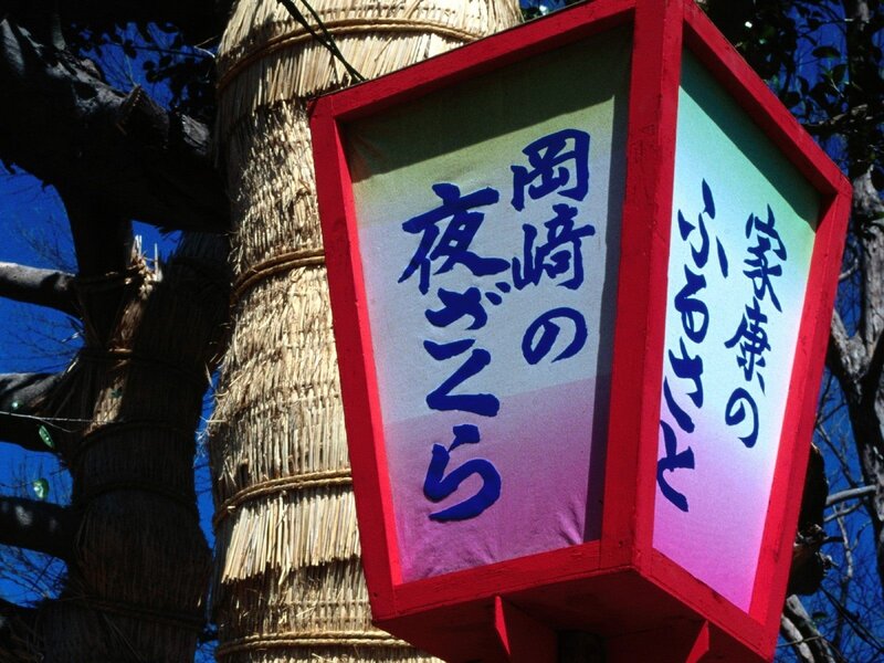 Japanese lantern with kanji text