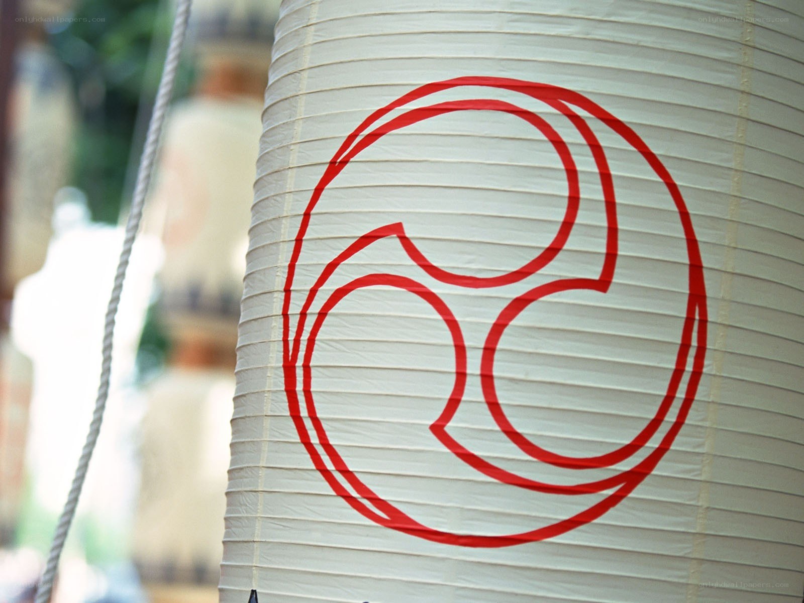 Japanese lantern with red symbol