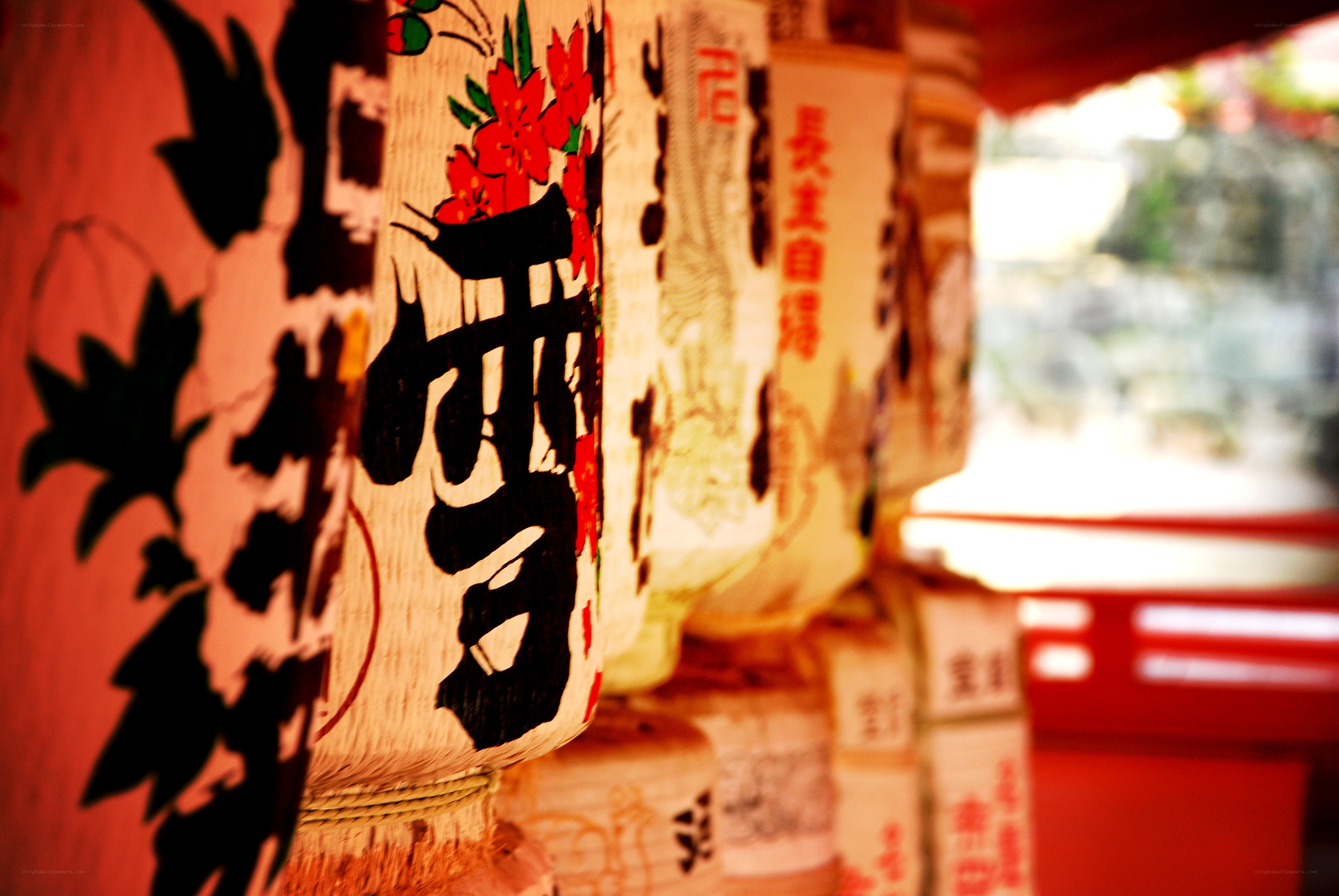 Japanese lanterns at a shrine
