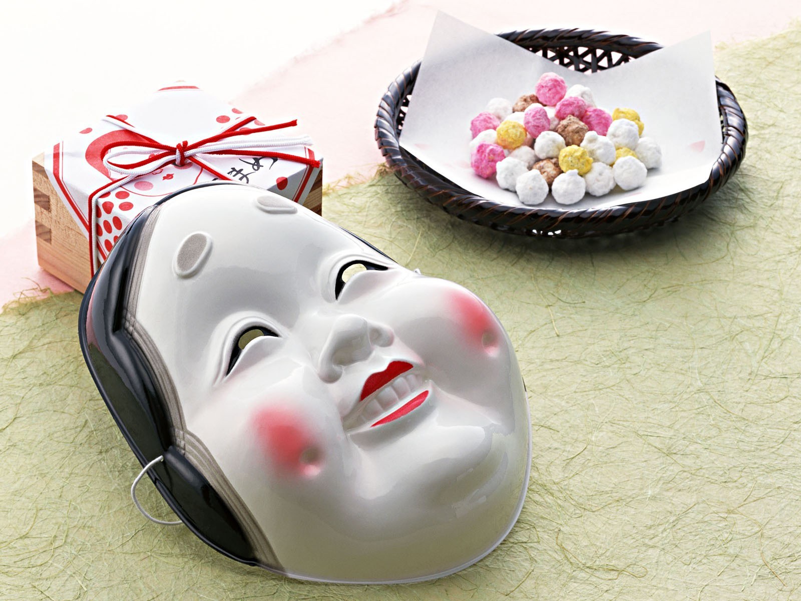 Japanese mask and sweets