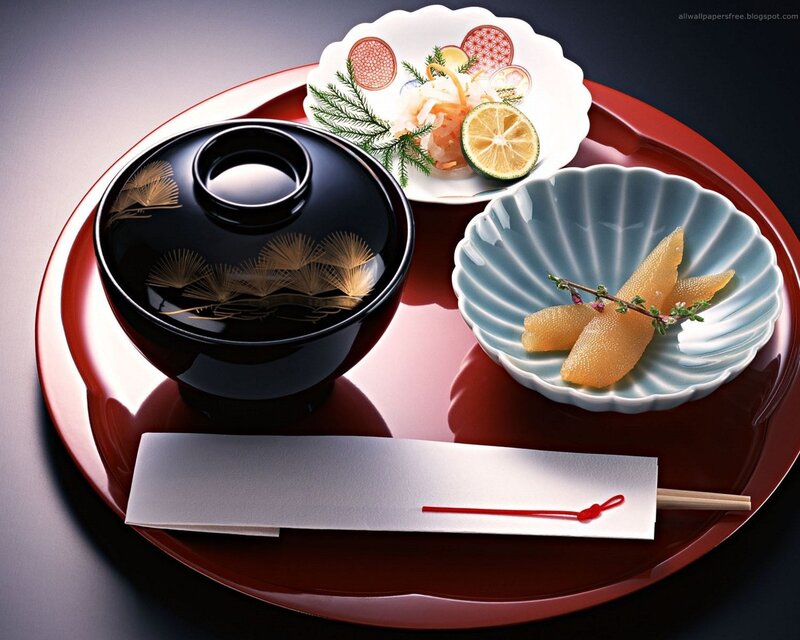 Japanese meal on a tray