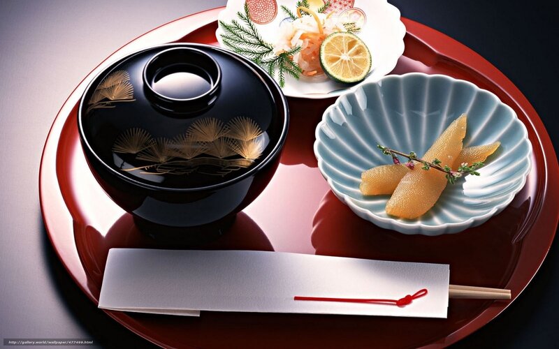 Japanese Meal on Tray — Red