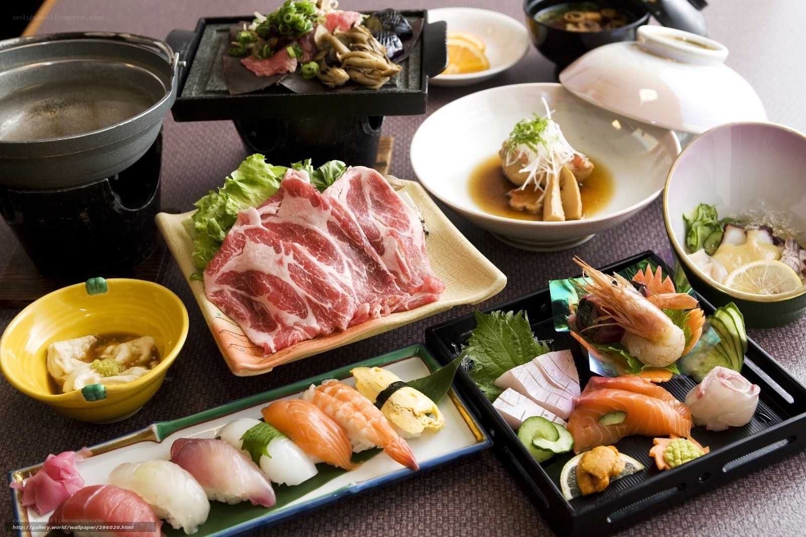 Japanese meal spread