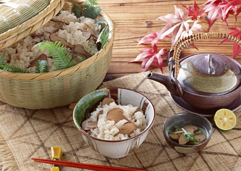 Japanese mushroom rice meal
