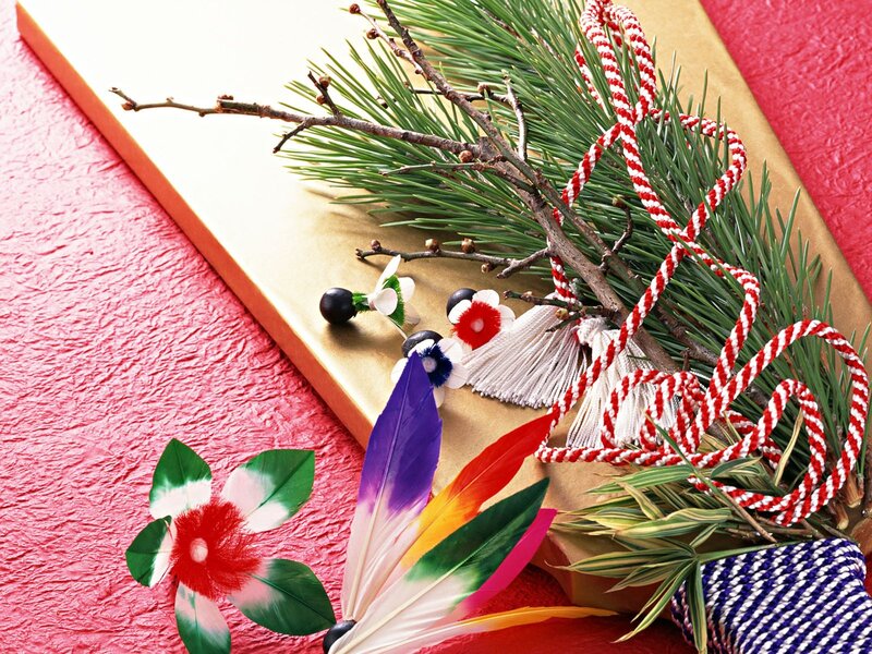 Japanese New Year Decoration — Red