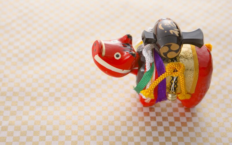 Japanese New Year pig figurine