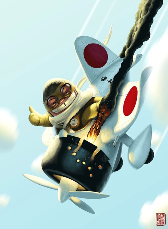 Japanese pilot in damaged plane