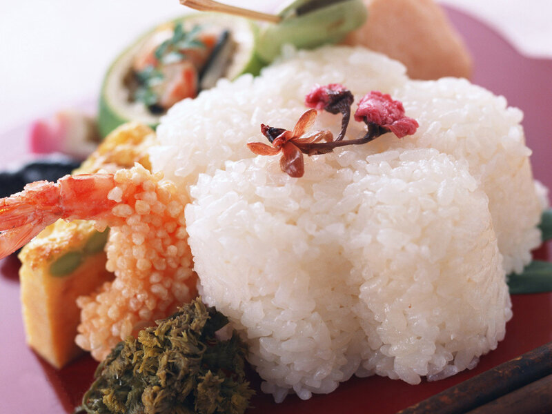 Japanese rice dish with shrimp