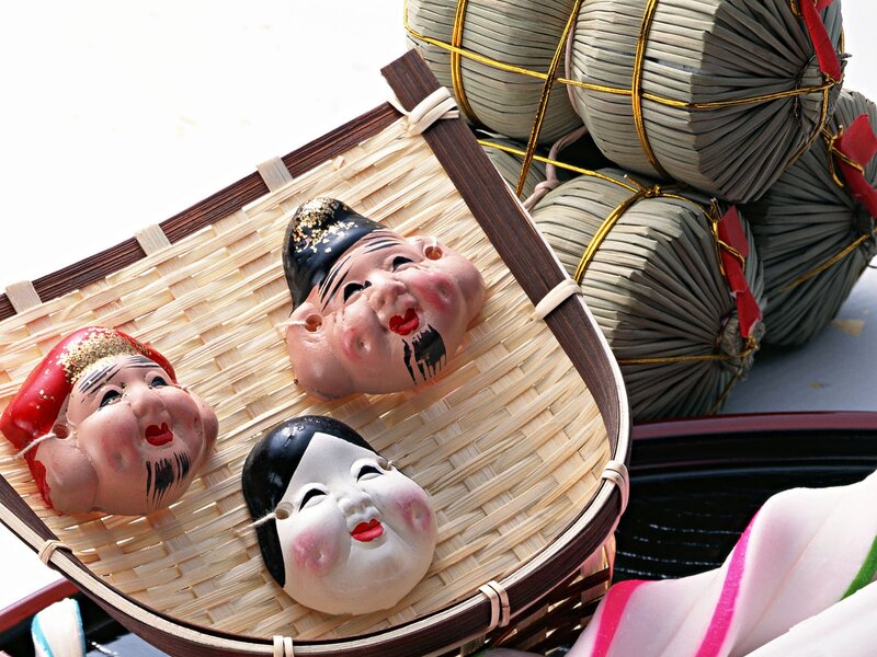Japanese rice dumplings and dolls