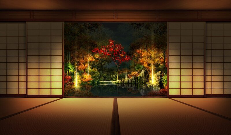 Japanese room with garden view