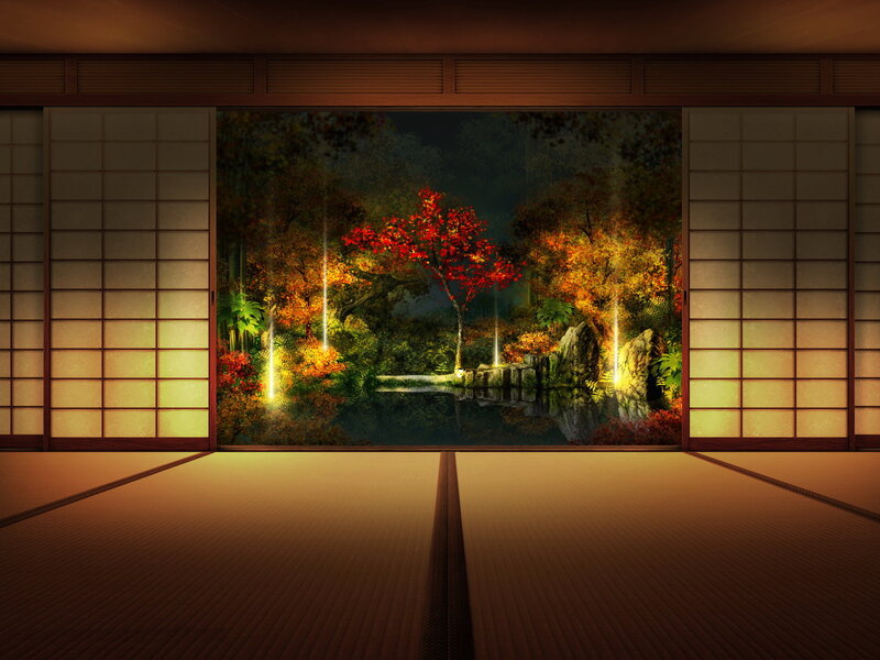 Japanese room with garden view