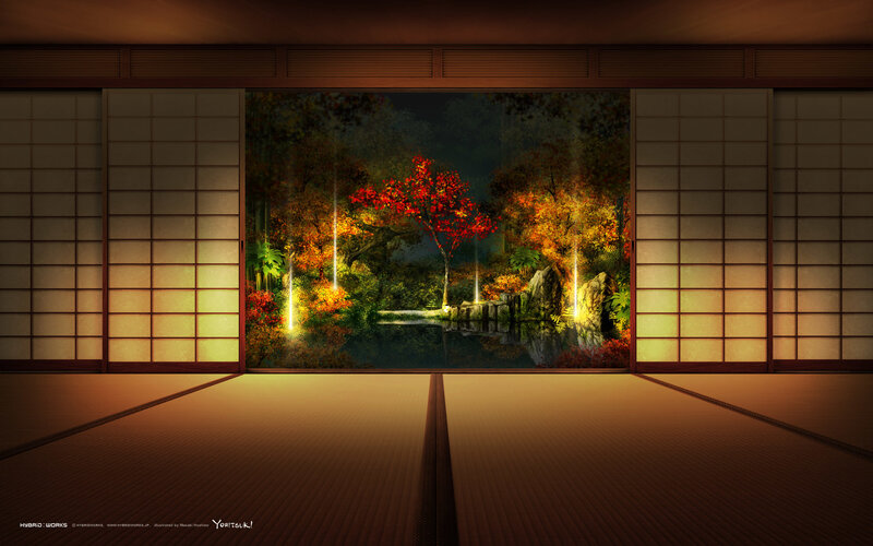 Japanese room with garden view