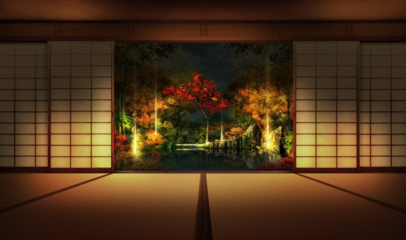 Japanese room with garden view