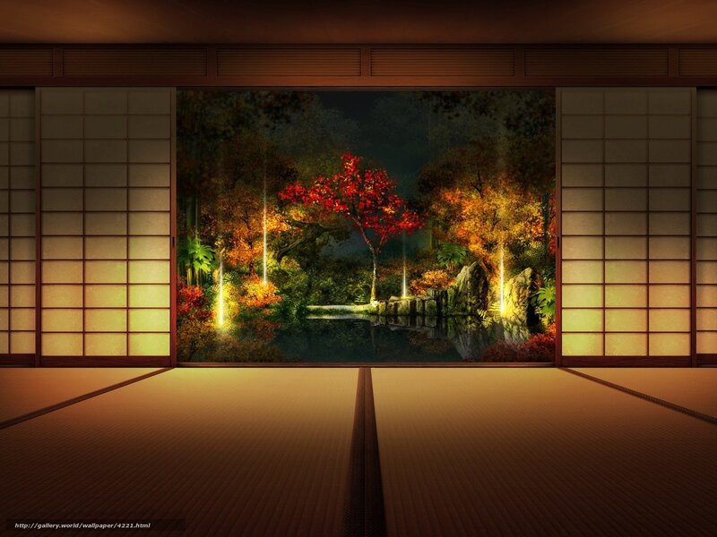 Japanese room with garden view