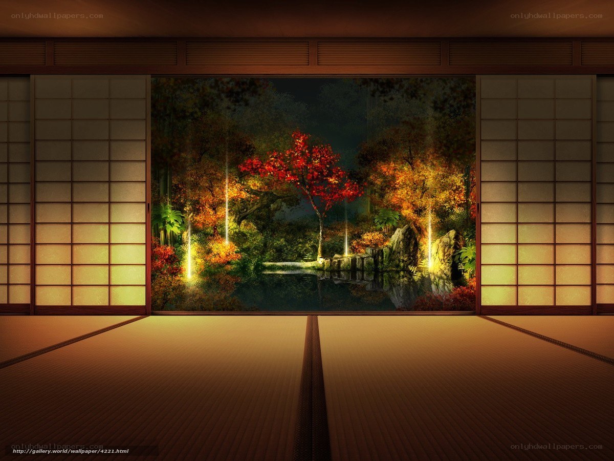 Japanese room with garden view