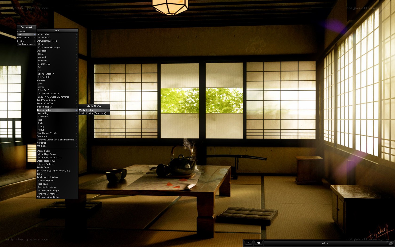 Japanese room with tea setup