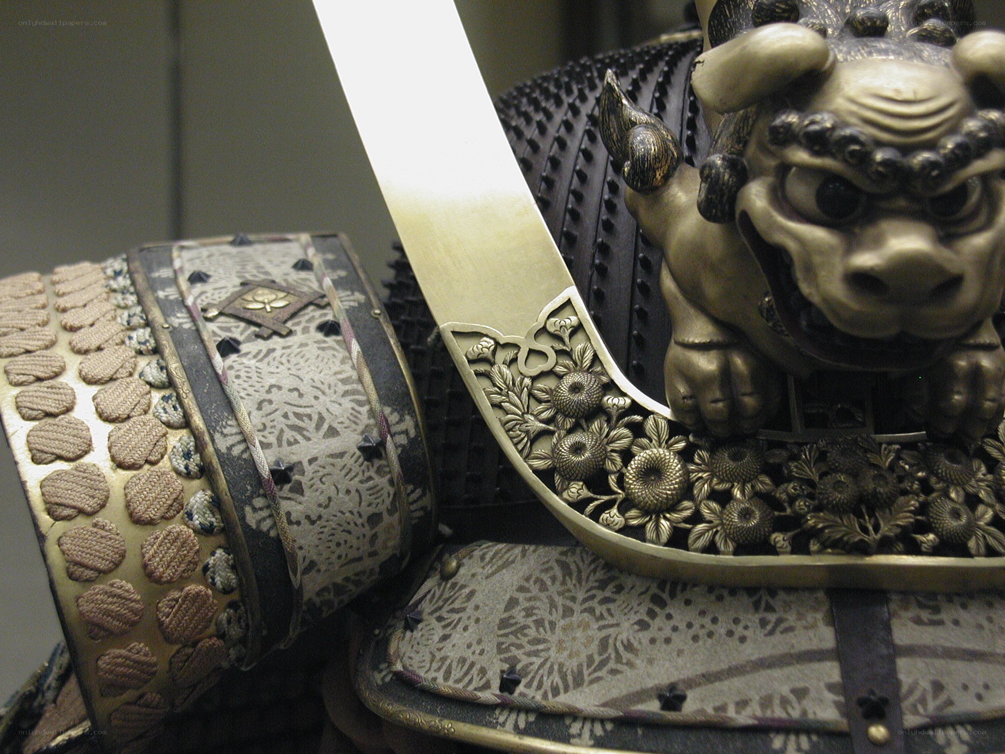 Japanese samurai armor details