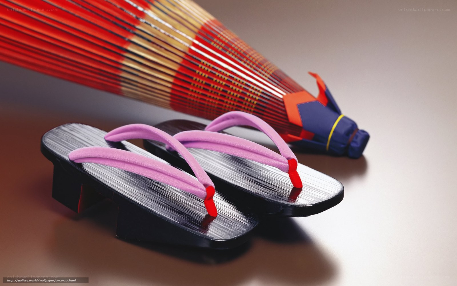 Japanese sandals and umbrella