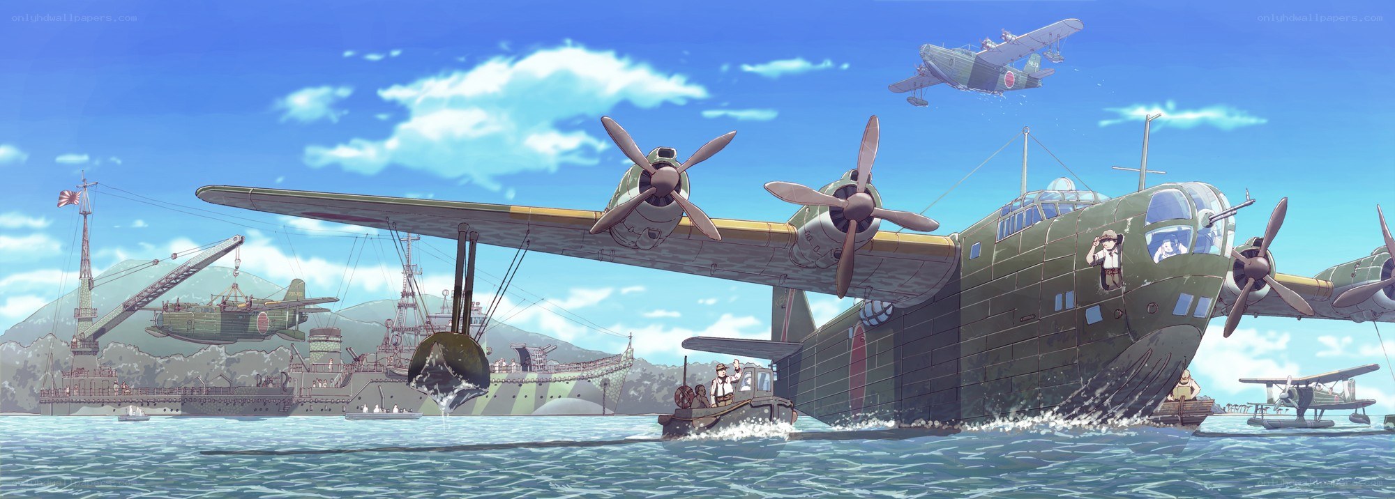 Japanese seaplane at naval base